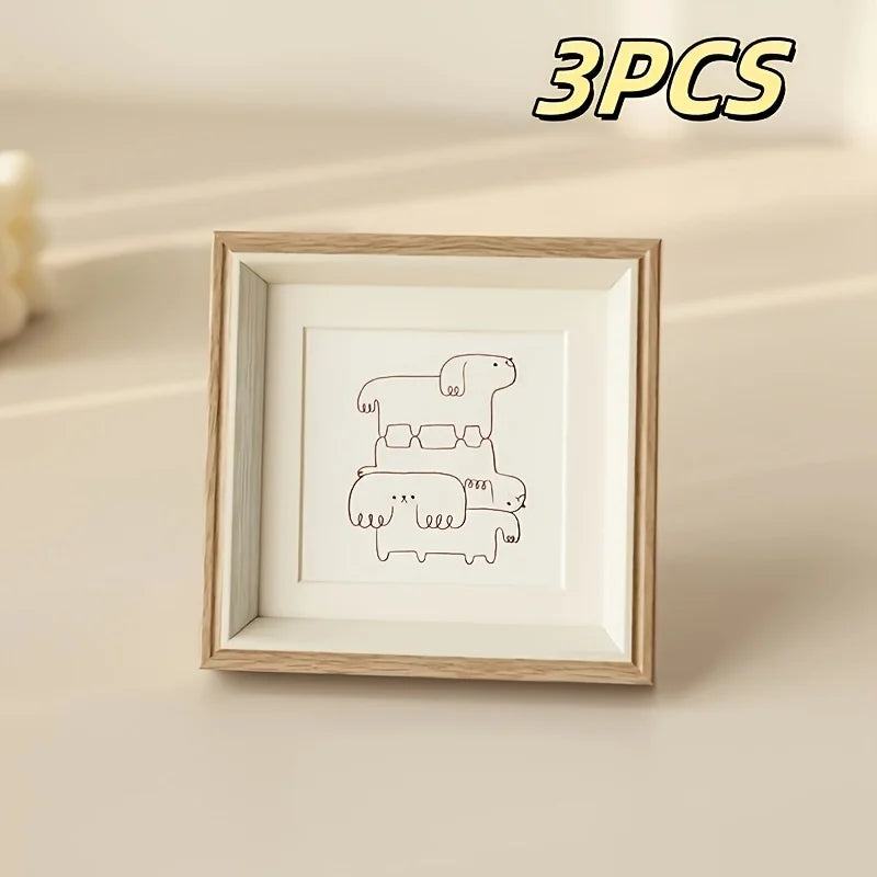 cadres photo minimalistes pouces lots rose doré blanc décoration contemporain