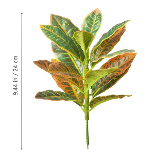 arbre artificiel banyan tropical feuilles rouges vertes décor extérieur jardin maison pot blanc