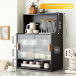 meuble rangement tasses bols bois noir moderne cuisine buffet