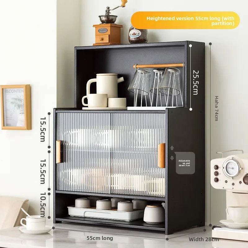 meuble rangement tasses bols bois noir moderne cuisine buffet