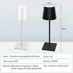 lampe table rechargeable moderne noir blanc tactile luminosités led basse consommation