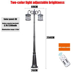 Lampadaire led extérieur moderne or noir métallique classique vintage ip65 2têtes 250cm