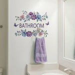 autocollant mural fleurs papillons art floral violet bleu rose vert pvc adhésif salon chambre