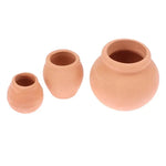 pots céramique miniature rustique pots texte horizontal cannelé décoration enfant jouets cuisine architectural