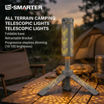 lampe camping télescopique gris moderne trépied pliable bras interrupteur clignotement led