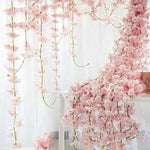 décoration intérieure guirlande fleurs artificielles rose clair mariage anniversaire baby shower pendaison crémaillère