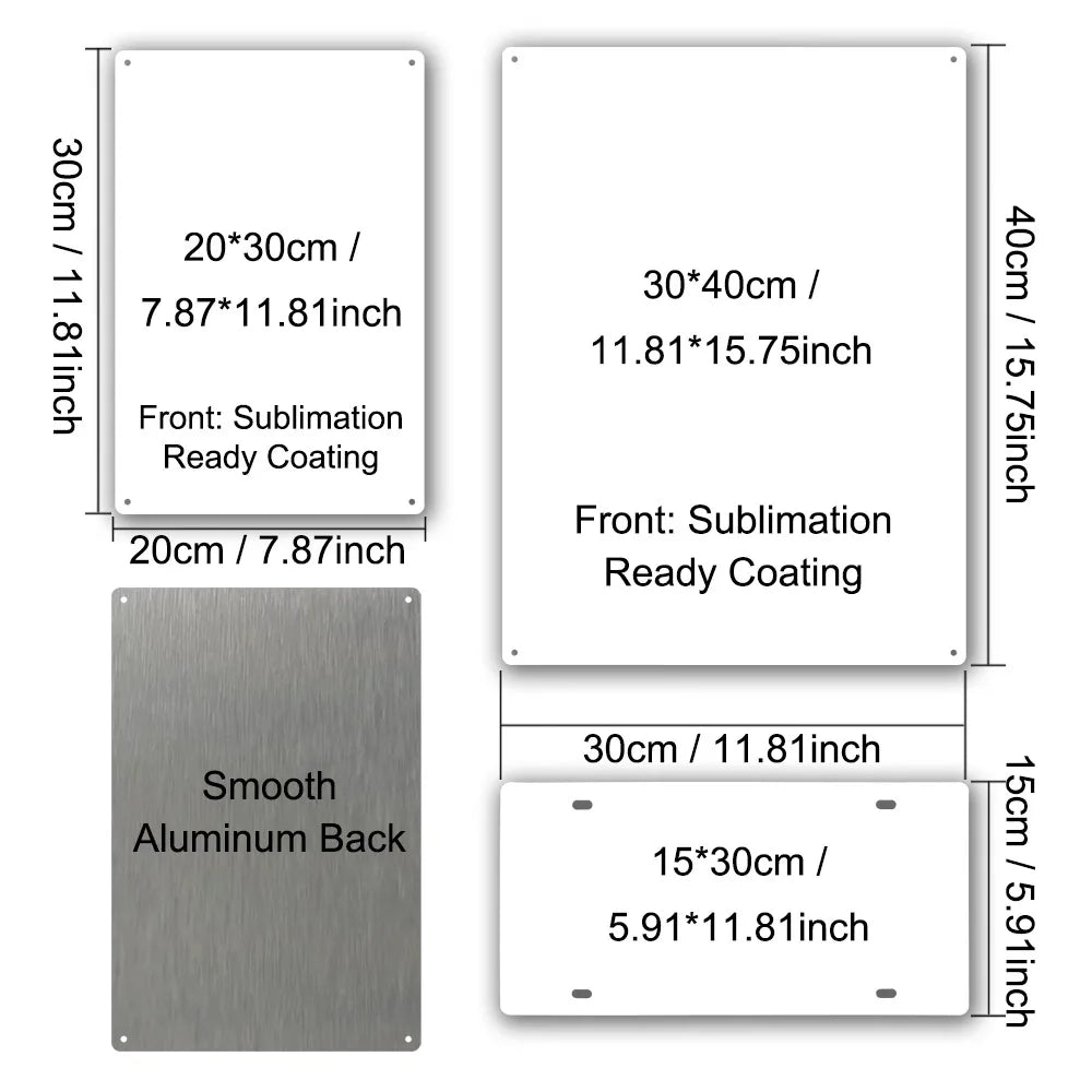 panneau publicitaire personnalisable moderne argenté lisse minimaliste aluminium rectangle