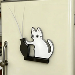 aimants réfrigérateur chat moustaches dessin animé vase noir blanc ornement collection autocollant