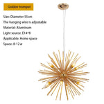 suspension lumineuse or moderne branches radiales ampoules incluses 55cm 65cm 70cm