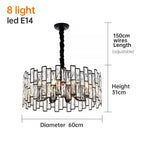 lustre cristal moderne transparent noir brillant salon restaurant haute gamme echangement chainemeta