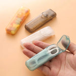 organisateur rangement cuillères pliables orange gris blanc bleu rose opaques compact pratique