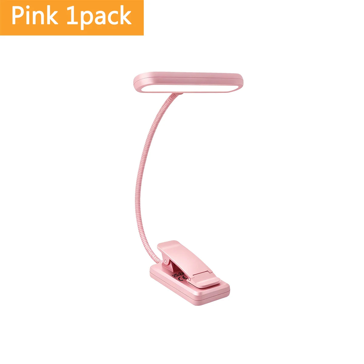 lampe clip led rechargeable 10 niveaux luminosité 600mha 12 leds noir blanc rose