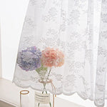 rideau blanc fleuri dentelle transparent classique romantique maison caféextérieur pastorale