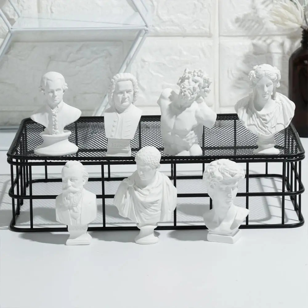 buste sculptural résine blanc détails antiques classiques décoration intérieure alexander beethoven athena chopin