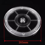 support pot transparent rotatif base ronde lazy susan plastique acrylique moderne fixations bijoux décoration