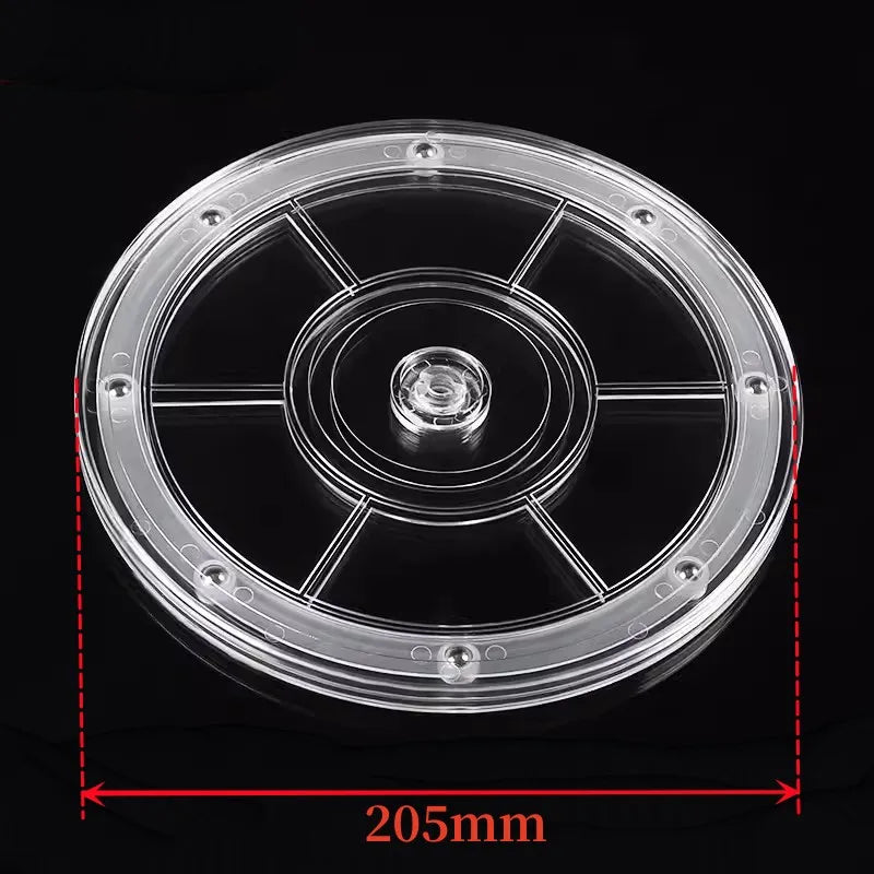 support pot transparent rotatif base ronde lazy susan plastique acrylique moderne fixations bijoux décoration