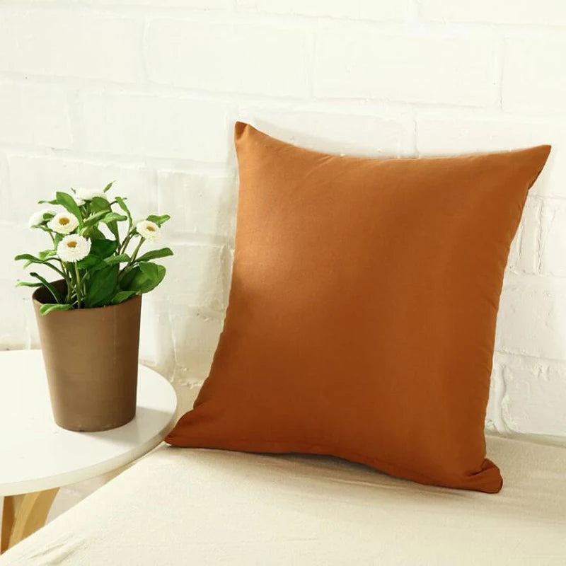 taies d'oreiller 40x40cm polyester couleur unie moderne maison salon chambre famille