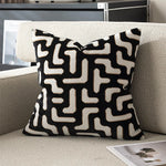coussin décoratif moderne géométrique polyester nordique beige marron vert foncé fixations 50x50cm 45x45cm 30x50cm