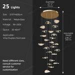 suspension lumineuse moderne pierre verre blanc doré led 4000k 3000k 6000k