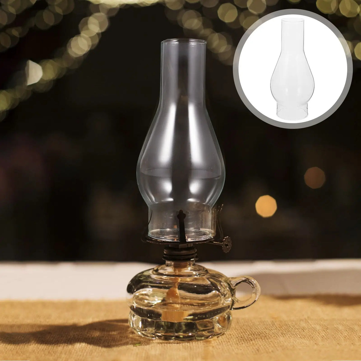 lampe huile vintage transparente ancienne sans motif très transparent decor abat jour rétro chiminea