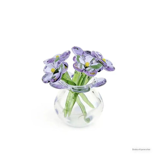 bouquet fleurs artificielles multicolore vase transparent moderne minimaliste decoration maison cadeau jardin interieur