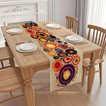 table table lin bohème motifs circulaires multicolores ethnique abstrait salle manger decoration
