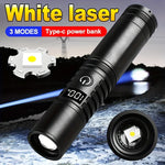 projecteur poche led rechargeable aluminium noir résistant chocs self défense zoomable