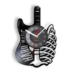horloge murale forme guitare disque vinyle aiguille rétro moderne fixations chambre salon