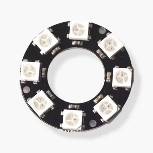 anneau lumineux led noir blanc circulaire adhésif connecteurs électriques câbles festif moderne technologique