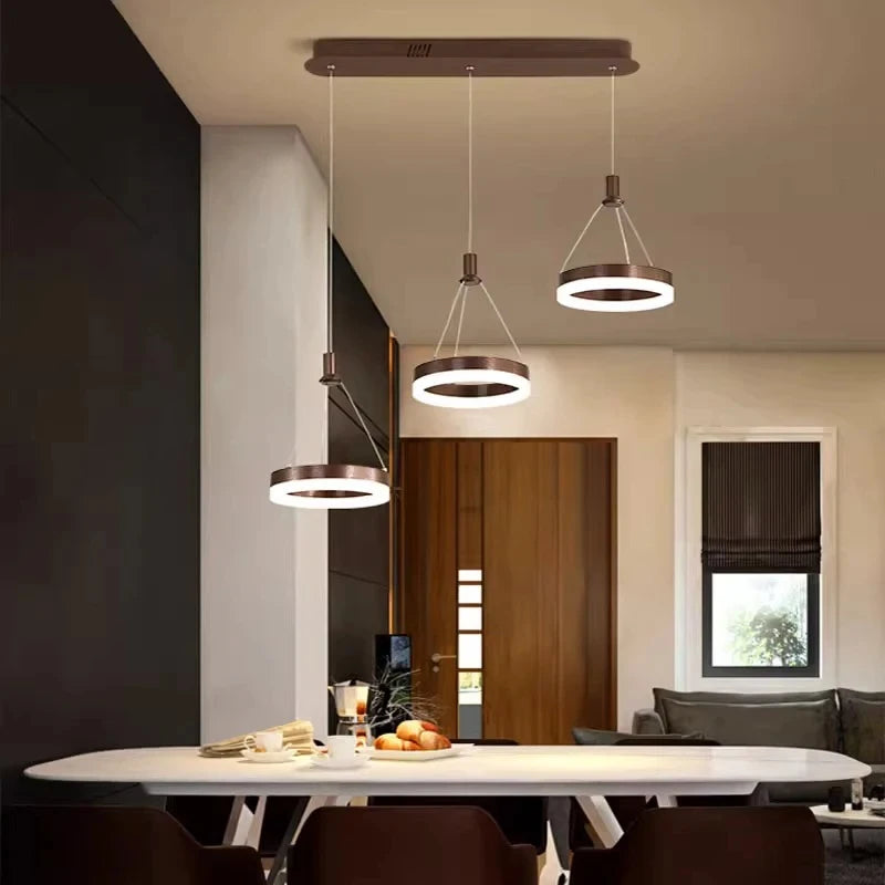 suspension lumineuse moderne or led table restaurant chambre