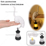 lampe table led noir blanche lanterne animal chat moderne minimaliste clips