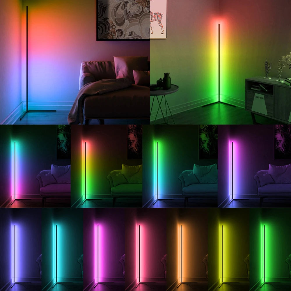 lampe led sol noir moderne télécommande application bluetooth synchronisation musique certifiée rohs cem fcc