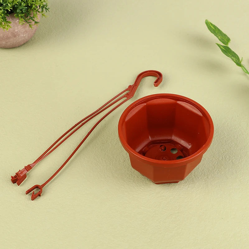 pots suspendus rouge blanc moderne crochet plastique jardin balcon orchidée