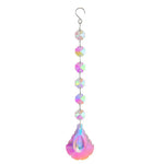pendentif moderne multicolore facettes brillantes transparents anneaux métalliques chaîne élégants