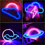 néon lumineux étoile nuage chauve souris foudre planète moderne minimaliste câble adaptateur