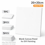 toile peinture blanc moderne 20x20cm acrylique aquarelle huile 3mm epaisseur