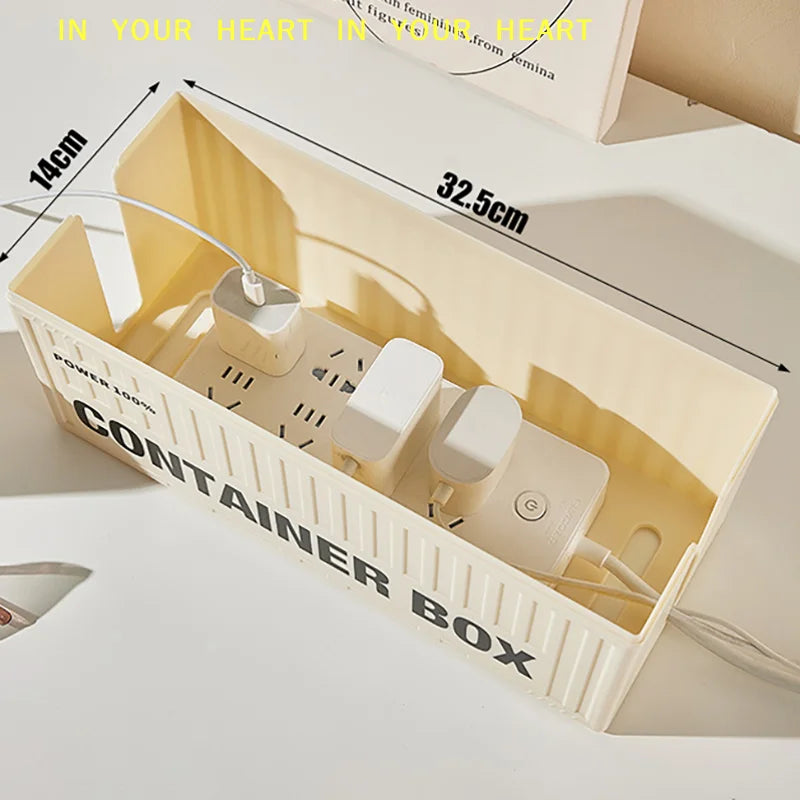 boîte rangement contemporaine beige clair rayures verticales opacité chargeur smartphone lunettes tablette