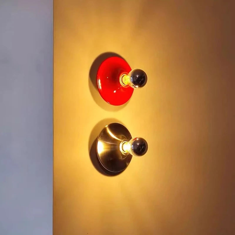 lampe murale moderne argent noir blanc rouge ampoule minimaliste fixée mur