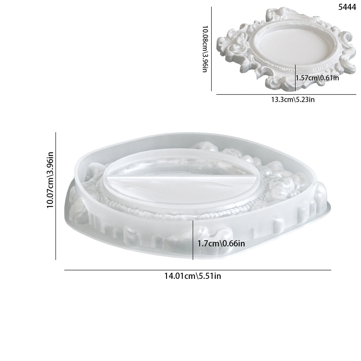 moule silicone blanc orné motifs floraux baroque décoration artisanale table bijoux création