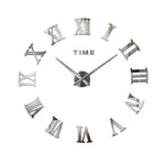 horloge murale moderne or noir numéros romains adhésive opaque chambre