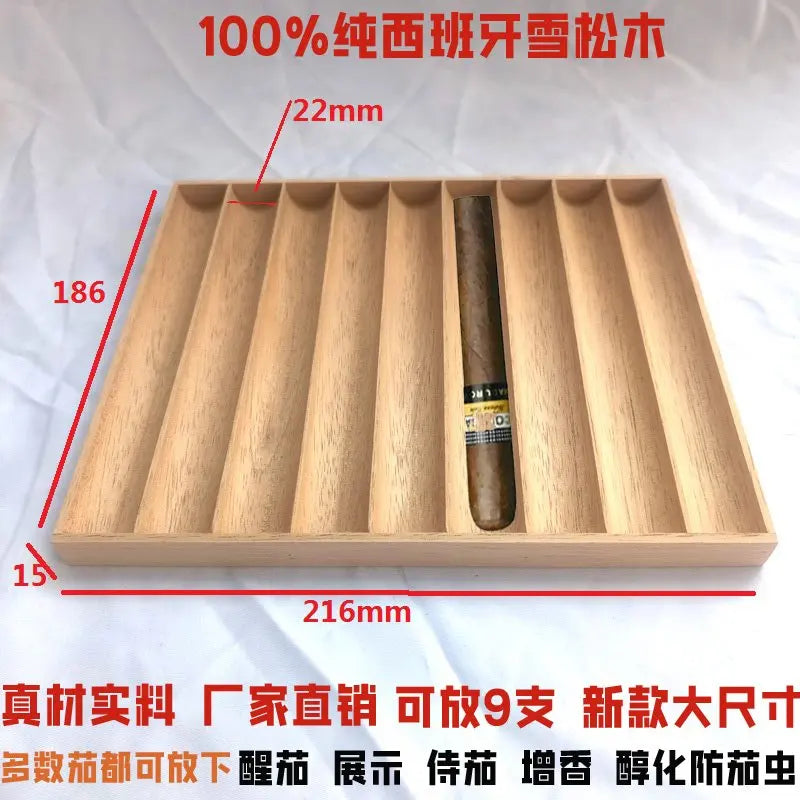 palette cigares bois naturel clair texture bois classique organisation rangement humidificateur bâches cèdre espagnol