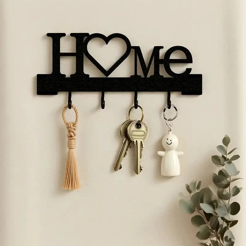 porte clés mural moderne lettres cœur crochets vis noir blanc minimaliste