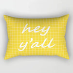 taies d'oreiller géométriques jaunes blanches modernes polyester 30x50cm minimaliste coussins rectangulaires motifs triangles losanges