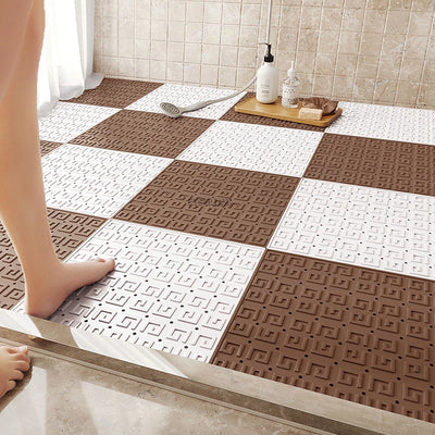 Tapis antidérapant TPE beige pour salle de bain