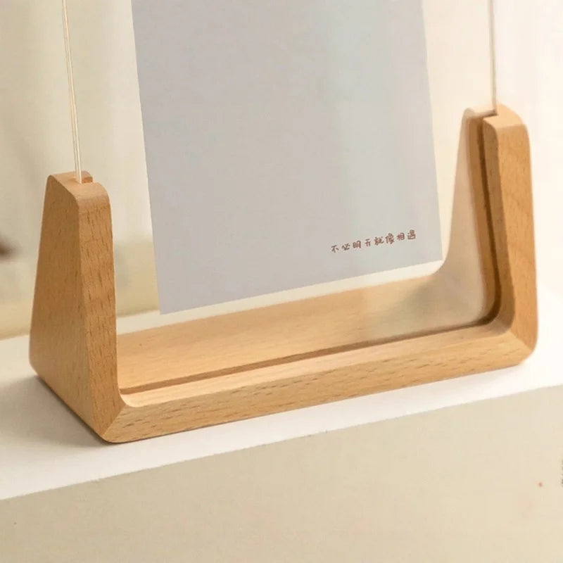 cadre photo pied bois clair moderne transparent minimaliste japonais