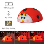 veilleuse led rgb coccinelle rouge enfantin batterie rechargeable tactilesleeping lights ambient reading
