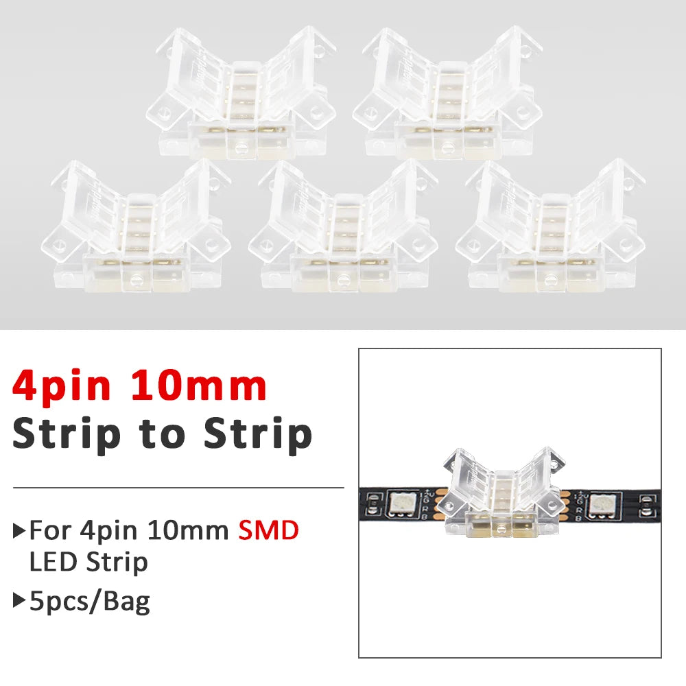 connecteurs ruban led cob smd transparent modernes adhésifs 5mm 8mm 10mm(rgb cct)