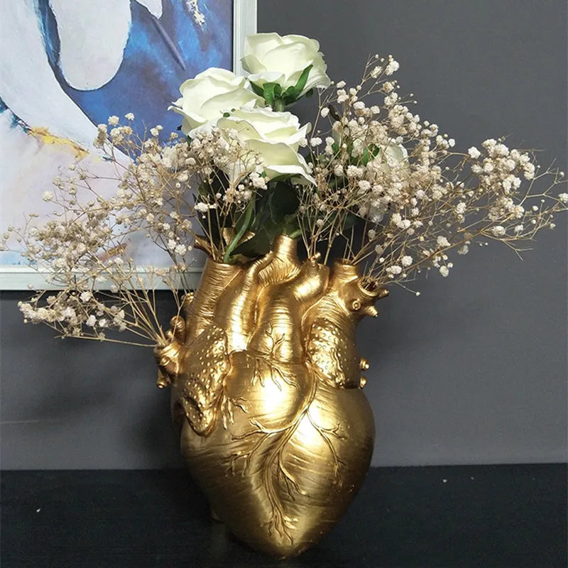 vase décoration intérieur cœur anatomique réaliste résine sculpture artistique maison objet