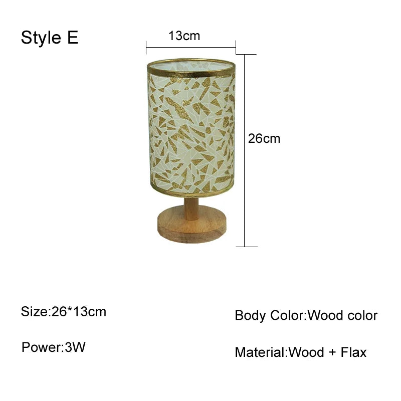 lampe table moderne abat jour lin bois naturel élégante chambre veilleuse éclairage led nordique