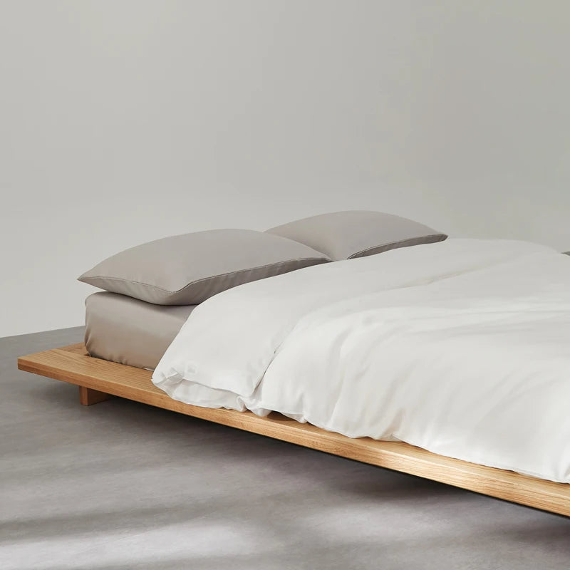 housse couette lyocell 100% 220x240cm douce blanche literie luxe minimaliste maison